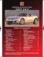 Preview for 1 page of Saturn 2007 Sky Getting To Know Manual