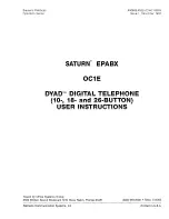 Preview for 1 page of Saturn EPABX OC1E User Instructions