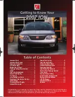 Saturn ION 2007 Getting To Know Manual preview