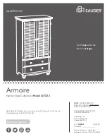 Preview for 1 page of Sauder Armoire Harbor View 401322 Manual