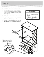 Preview for 21 page of Sauder Armoire Harbor View 401322 Manual