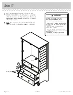 Preview for 22 page of Sauder Armoire Harbor View 401322 Manual