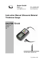 Предварительный просмотр 1 страницы sauter TD 225-0.1US. Instruction Manual