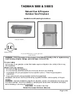 Preview for 1 page of Savannah Heating TASMAN 5000 Installation And Operating Instructions Manual