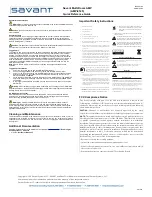 Preview for 2 page of Savant AMP-8125 Quick Reference Manual