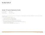 Savant IP Audio 1 Deployment Manual preview