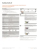 Предварительный просмотр 1 страницы Savant PAV-AOMBAL8C Quick Reference Manual