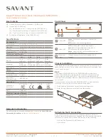 Savant SHR-2000 Quick Reference Manual preview