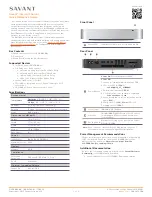 Preview for 1 page of Savant SIS-5000S-00 Quick Reference Manual