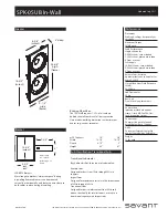 Savant SPK-0SUB In-Wall Instruction Manual preview