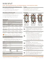 Savant WPB-LV02 Series Quick Reference Manual preview