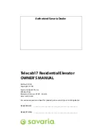 Preview for 16 page of Savaria Telecab17 Owner'S Manual