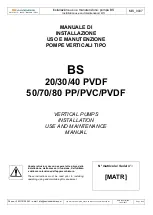 SAVINO BARBERA BS 20 PVDF Installation, Use And Maintenance Manual предпросмотр