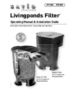 Предварительный просмотр 1 страницы Savio F100 Livingponds Filter Operating Manual And Installation Instructions