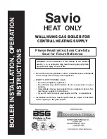 Savio Heat Only Installation & Operation Instructions preview
