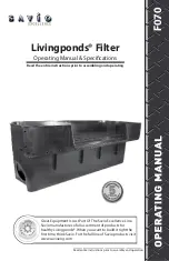 Preview for 1 page of Savio Livingponds F070 Operating Manual & Specifications