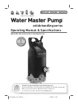 Savio Water Master Pump Series Operating Manual & Specifications preview