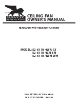 Предварительный просмотр 1 страницы Savoy House 52-6110-4CN-SN Owner'S Manual