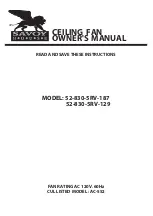 Предварительный просмотр 1 страницы Savoy House 52-830-5RV-129 Owner'S Manual