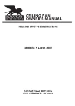 Предварительный просмотр 1 страницы Savoy House 52-831-5RV Owner'S Manual