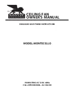 Savoy House MONTECELLO Owner'S Manual предпросмотр