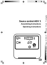 Предварительный просмотр 13 страницы Sawo ASV 3 Assembling Instructions Operating Instructions