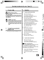 Предварительный просмотр 21 страницы Sawo ASV 3 Assembling Instructions Operating Instructions