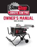 Предварительный просмотр 1 страницы SawStop JSS-120A60 Owner'S Manual