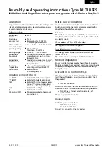 Preview for 3 page of SBC Saia PCD ALD1B5FS Assembly And Operating Instructions Manual