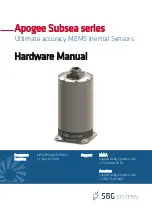 SBG Systems Apogee Subsea Series Hardware Manual предпросмотр