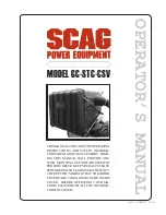 Предварительный просмотр 1 страницы Scag Power Equipment GC-STC-CSV Operator'S Manual