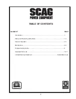 Preview for 3 page of Scag Power Equipment SE-3.5BS Operator'S Manual