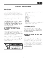 Preview for 5 page of Scag Power Equipment SWM-52A Operator'S Manual