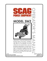 Preview for 1 page of Scag Power Equipment SWZ Operator'S Manual