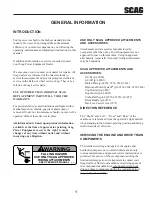 Preview for 5 page of Scag Power Equipment SWZ Operator'S Manual