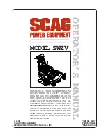 Preview for 1 page of Scag Power Equipment SWZV Operator'S Manual