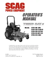 Scag Power Equipment Tiger Cat II STCII-48V-22FX Operator'S Manual preview