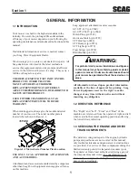 Preview for 5 page of Scag Power Equipment Turf Tiger STT61V-25KBD-SS Operator'S Manual