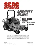 Scag Power Equipment TURF TIGER STT61V-31KB-DF Operator'S Manual preview