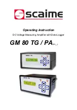 Scaime GM 80 PA Operating Instruction preview