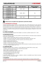 Preview for 8 page of Scame ISOLATORS-EX 20A Installation, Use And Maintenance Manual