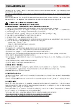 Preview for 14 page of Scame ISOLATORS-EX 20A Installation, Use And Maintenance Manual