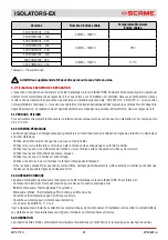 Preview for 22 page of Scame ISOLATORS-EX 20A Installation, Use And Maintenance Manual