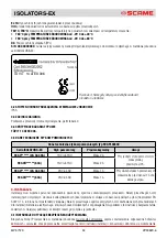 Preview for 34 page of Scame ISOLATORS-EX 20A Installation, Use And Maintenance Manual