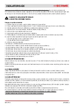 Preview for 56 page of Scame ISOLATORS-EX 20A Installation, Use And Maintenance Manual