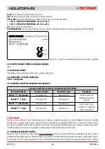 Preview for 62 page of Scame ISOLATORS-EX 20A Installation, Use And Maintenance Manual