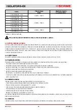 Preview for 64 page of Scame ISOLATORS-EX 20A Installation, Use And Maintenance Manual