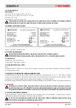 Предварительный просмотр 50 страницы Scame ZENITH-P 644.0200 Installation, Use And Maintenance Manual