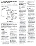 Scanner Master SportSyncRadio SR-303 Operating Instructions предпросмотр