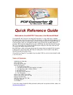 ScanSoft PDF CONVERTER 2 FOR MICROSOFT WORD Quick Reference Manual preview